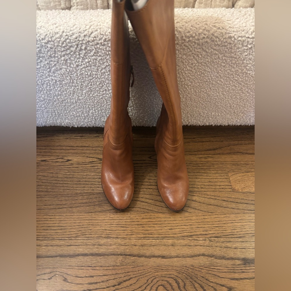 Halogen Brown Leather Heeled Boots
